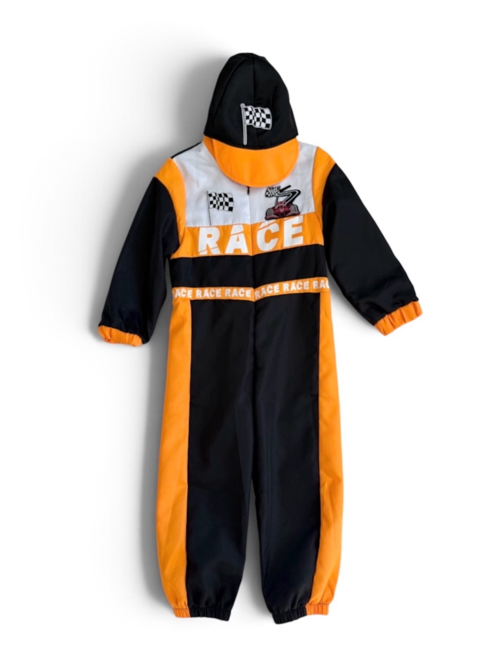 Kids Orange & Black 'Race' One-Piece Halloween Costume, Size 5/110